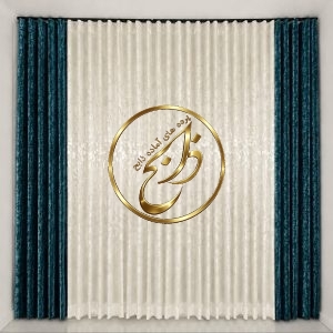 پرده کامل آماده نصب با دوخت مینیمال عرض 300 ارتفاع 280 رنگ پنلها آبی فیروزه ای