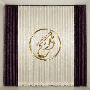 پرده کامل آماده نصب با دوخت مینیمال عرض 300 ارتفاع 280 رنگ پنلها بنفش تیره