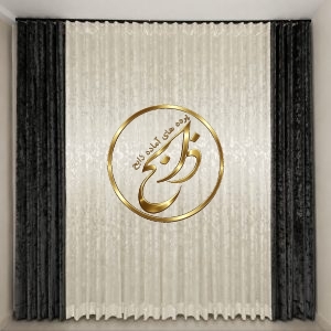 پرده کامل آماده نصب با دوخت مینیمال عرض 300 ارتفاع 280 رنگ پنلها توسی پررنگ