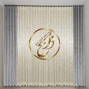 پرده کامل آماده نصب با دوخت مینیمال عرض 300 ارتفاع 280 رنگ پنلها توسی- دلفینی