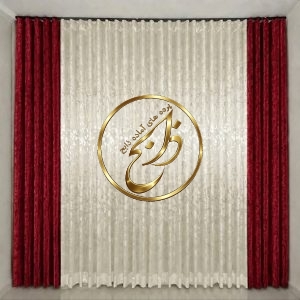 پرده کامل آماده نصب با دوخت مینیمال عرض 300 ارتفاع 280 رنگ پنلها زرشکی روشن