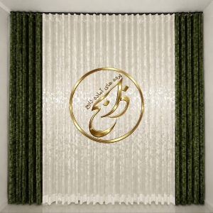 پرده کامل آماده نصب با دوخت مینیمال عرض 300 ارتفاع 280 رنگ پنلها سبز ارتشی