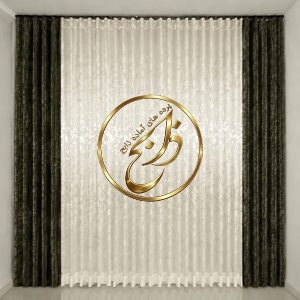 پرده کامل آماده نصب با دوخت مینیمال عرض 300 ارتفاع 280 رنگ پنلها سبز زیتونی