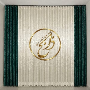 پرده کامل آماده نصب با دوخت مینیمال عرض 300 ارتفاع 280 رنگ پنلها سبز یشمی