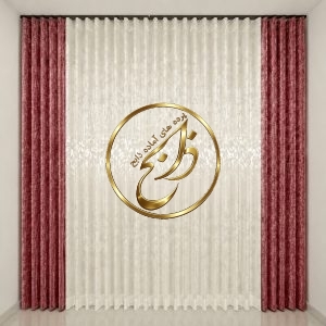 پرده کامل آماده نصب با دوخت مینیمال عرض 300 ارتفاع 280 رنگ پنلها صورتی تیره