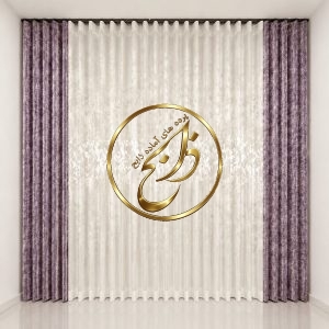پرده کامل آماده نصب با دوخت مینیمال عرض 300 ارتفاع 280 رنگ پنلها صورتی چرک