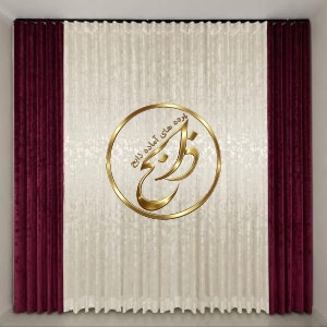 پرده کامل آماده نصب با دوخت مینیمال عرض 300 ارتفاع 280 رنگ پنلها قرمز-زرشکی