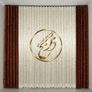 پرده کامل آماده نصب با دوخت مینیمال عرض 300 ارتفاع 280 رنگ پنلها مسی پررنگ