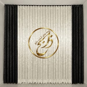پرده کامل آماده نصب با دوخت مینیمال عرض 300 ارتفاع 280 رنگ پنلها مشکی